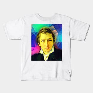 Heinrich Heine Colourful Portrait | Heinrich Heine Artwork 7 Kids T-Shirt